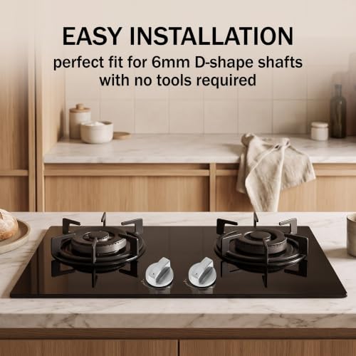 LAPQOS Pièces et accessoires pour tables de cuisson,Ensemble de 4 boutons de commande pour cuisinière à gaz (6 mm) – vue 5