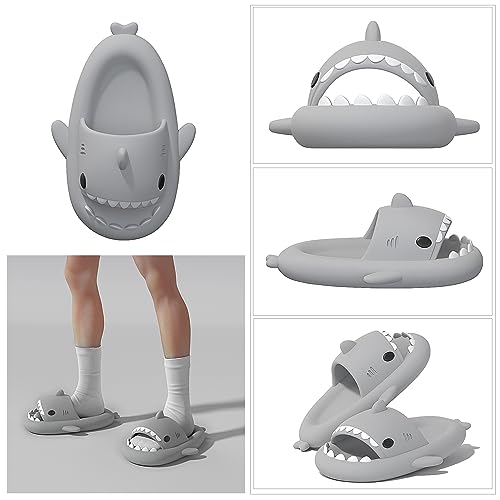 Image of XPKWS Shark Slides for Women and Men Unisex Cloud Slippers Adult Novelty Beach Sandals with Thick Sole