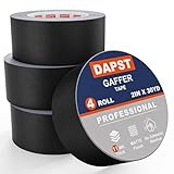 4 Pack Black Gaffers Tapes 2 Inch x 30 Yards x 11 Mil - Pro Black Gaff Tape - Waterproof, No Residue, Non-Reflective, Easy Tear - Photography, Filming Backdrop, Stage, Production (120 Yards in Tatal)