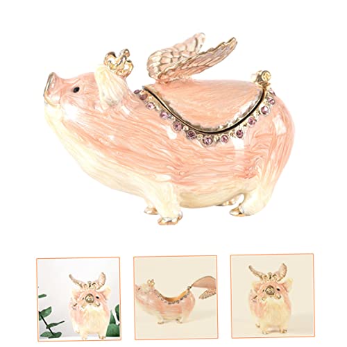 Boîte à bijoux cochon avec ailes d'ange Amosfun boîte à trinkets décorative