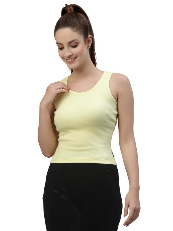 friskers Women’s Black Ribbed Cotton Tank Top | Slim Fit Sleeveless Crop Top for Women | Casual Gym/Yoga | Soft Stretchable Fabric-picture-35