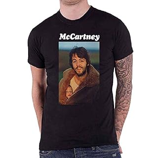 Paul McCartney Portrait Photo Logo Men’s T-Shirt, Black (XX-Large) - Les Beatles, Paul McCartney, John Lennon, RIngo Starr, George Harrison