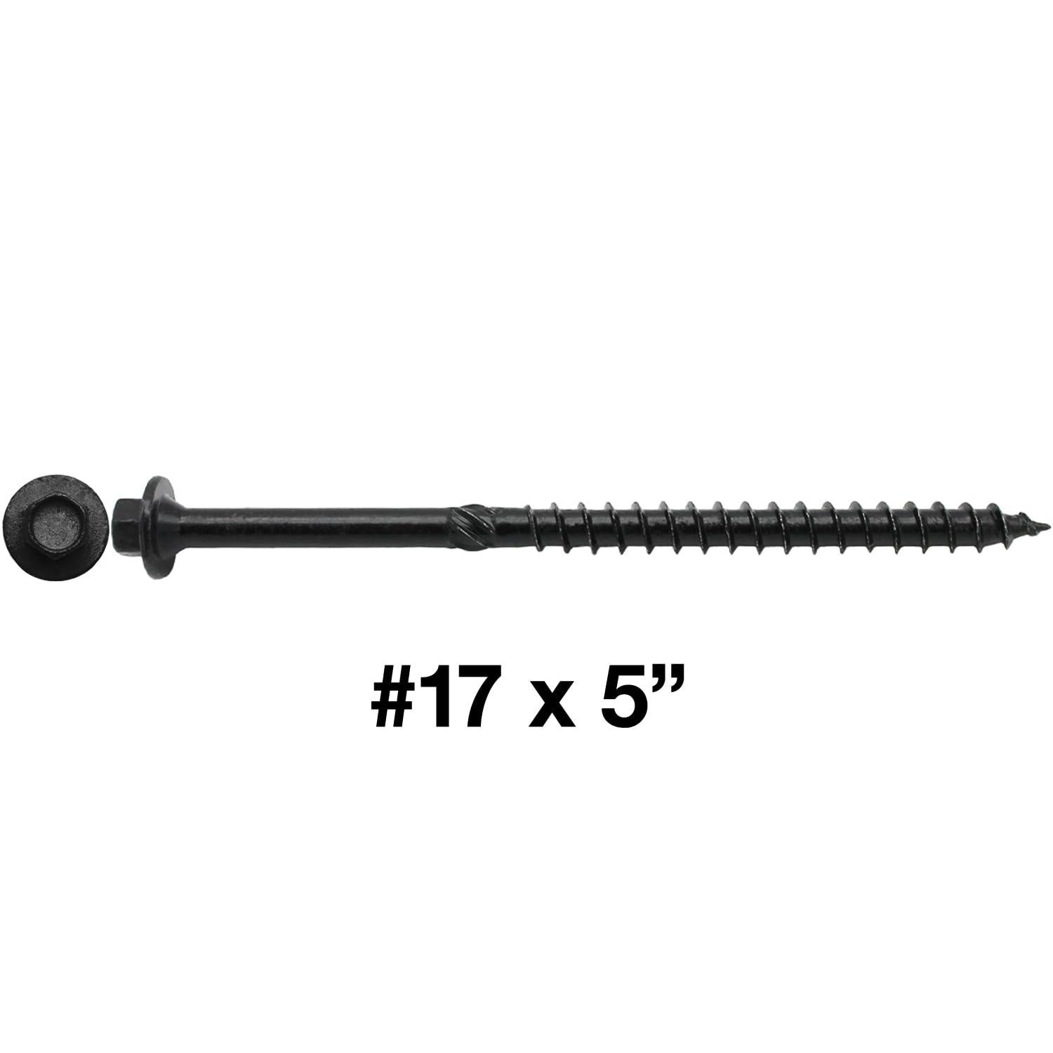 Jake Sales #17 X 5 Heavy Duty Structural Wood Screws - Exterior Coated Heavy Duty Wood Screws - Use for Fastening Ledger Boards, Large Timbers, Logs and More - Five Pounds ~80 Screws