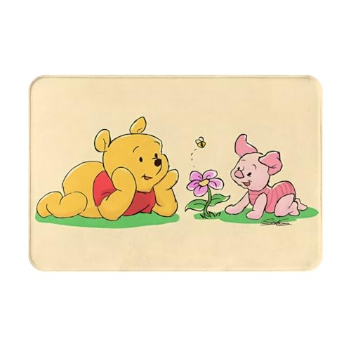 玄関マット ドアマット くまのプーさん おしゃれ かわいい 漫画 キッチンマット バスマット 耐摩耗 滑り止め 洗える 吸水 人気 アニメ 四季通用 40x60cm