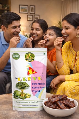 Image of Leeve Raw Mango Bar (Kachha Aam Papad) 400g | Tangy & Chatpata Mango Candy | Traditional Aam Papad | Summer Snack | Kids & Adults Favourite Sweet & Sour Treat