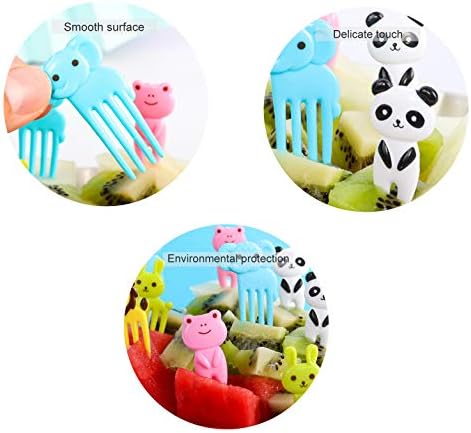 Gwotfy Animal Kids Food Pick Forks, 40pcs Animal Fruit Picks Bento Box Food Picks Animals Food Toothpicks Mini Cute Cartoon Toothpick Sticks Decor for Cake Desserts Fruit Party Supplies, Colour random