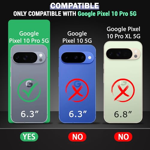 Image of TheGiftKart Hybrid Shockproof Back Cover Case for Google Pixel 10 Pro Compatible with MagSafe | Hard Back Cover Case for Google Pixel 10 Pro (PC & TPU, Transparent Clear Back, Black Sides)