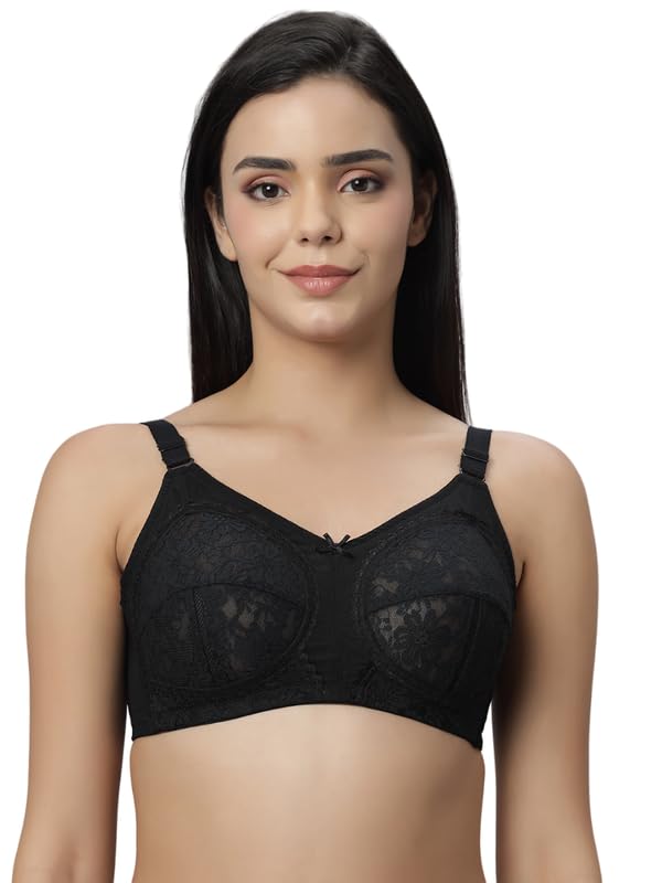 Stylish Nylon Lycra Material Full Coverage Bra with Wirefree Support Regular Straps-picture-14