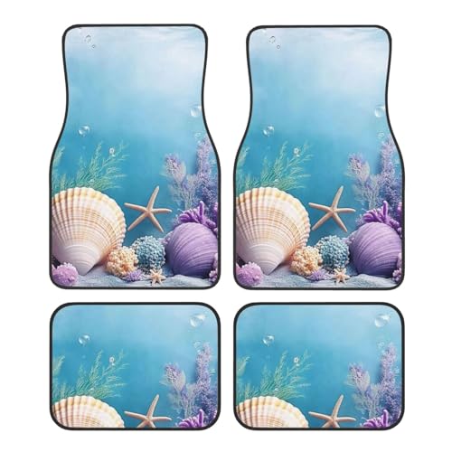 Coast Style Beauty Ocean - Juego de 4 alfombrillas para coche, accesorios para sedán, furgonetas, SUV, camionetas