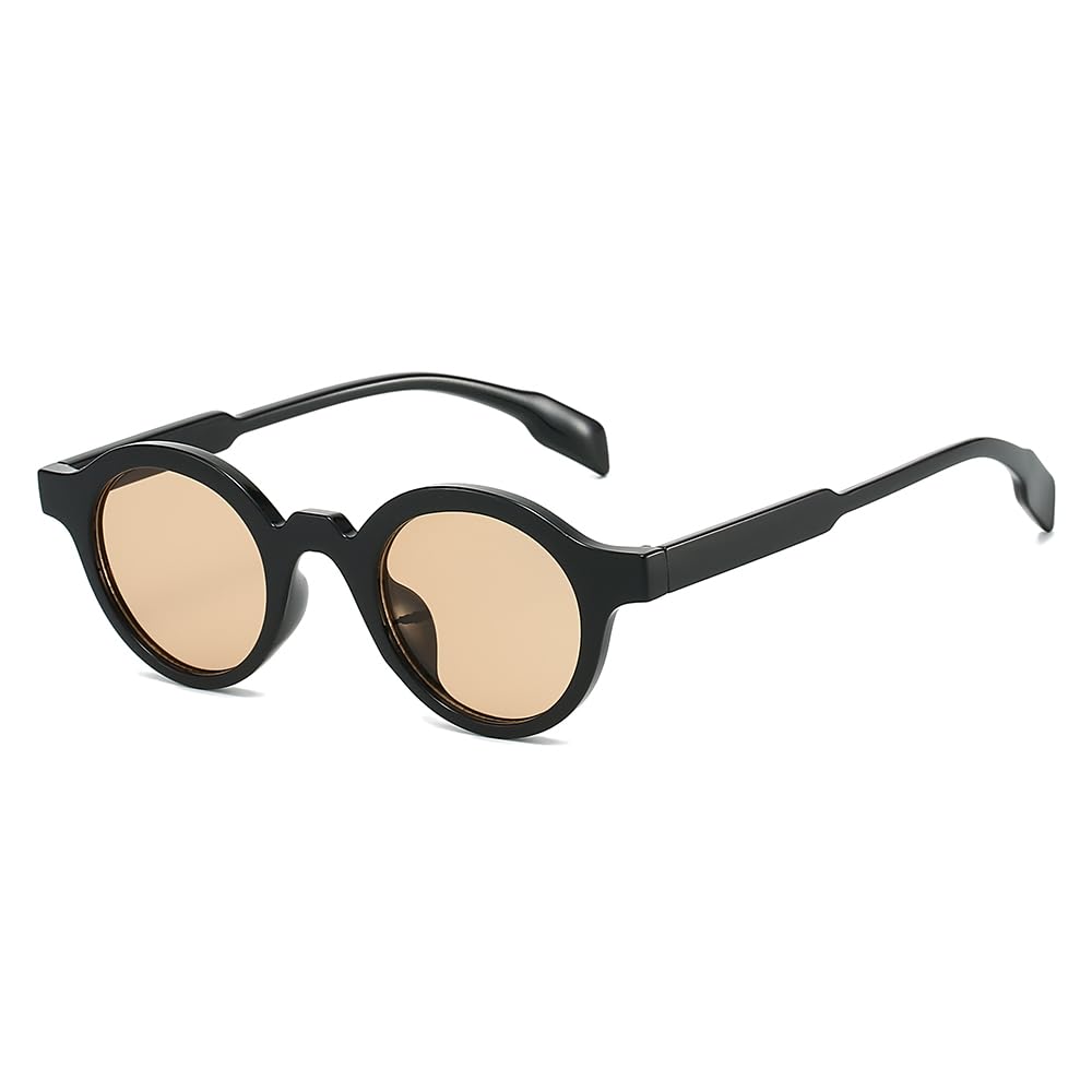 DACHENGSARL - Nero /blu Yameize Occhiali Da Sole Rotondi Vintage Retrò Ovali Occhiali Piccol Classici Telaio Spesso Colorati Lenti Occhiali Da Sole Protezione Uv400 Unisex