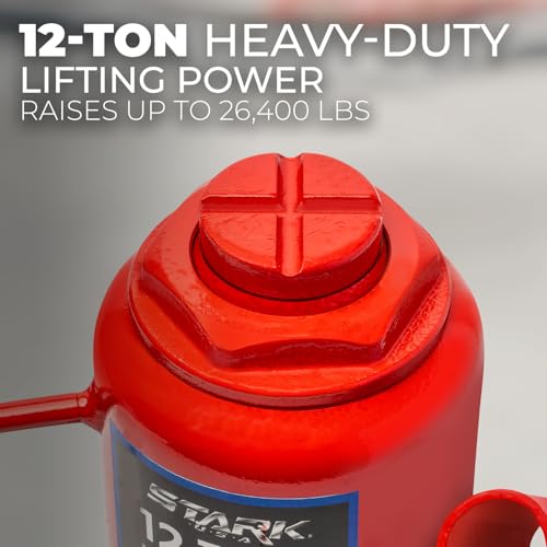 Image of XtremepowerUS 12 Ton (24,000 Lbs) Capacity Hydraulic Lifting Bottle Jack Fit Repair Automotive for Car, Pickup, Truck, RV, Auto Repair Vehicle Tand House Lift W /Long Handle