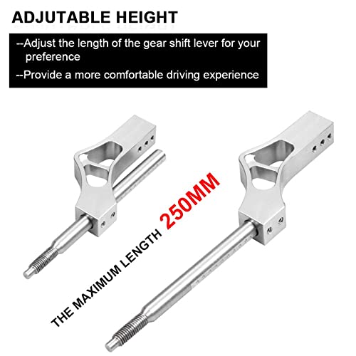 Sporacingrts Adjustable Short Shift Extension Shifter Knob With Adapters Compatible With Civic Integra Crx (Silver) #TOP1