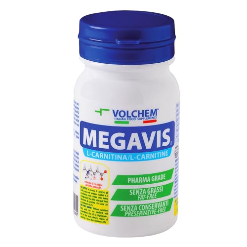 Volchem Megavis, Integratore Alimentare con L-Carnitina di Grado Farmaceutico, Massima Purezza, Senza Grassi e Conservanti (60cpr)