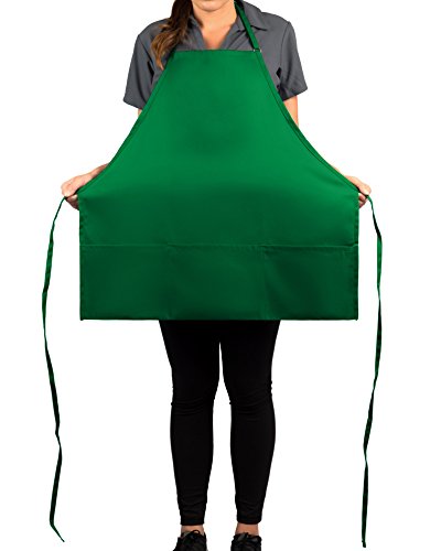 Kelly Green Adjustable Bib Apron - 3 Pocket #TOP5