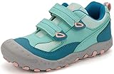 Trekkingschuhe für Kinder Wanderschuhe Jungen Mädchen Mit Schnellverschluss Atmungsaktive Schuhe rutschfest Laufschuhe für Outdoor,Türkis,35 EU