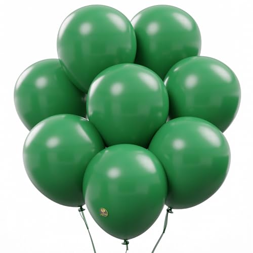 AFTERLOON® Biodegradable Natural Rubber Latex Balloons 24 pcs Jade Green 10 Inch, Plastic-Free Alternative Matte Color Durable Thickened Extra Strong Helium Float, ballon Globos Decor De Fiestas Kids