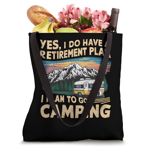 Bolsa tote divertida para jubilación: 'Yes I Do Have a Retirement Plan Camping' miniatura 4