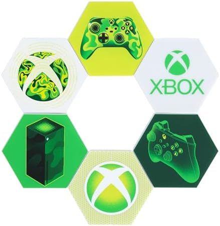 Paladone Hexagon LED Lights, Xbox Free Standing or Wall Mountable Customizable Game Room Decor Lighting with Remote-Controlled Light Phasing and Music Reactive Modes