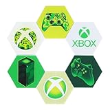 Paladone Xbox Hexagon LED Lights, Wall Mountable & Rearrangeable Game Room Decor Lighting, Remote-Controlled Light Phasing and Music Reactive Modes