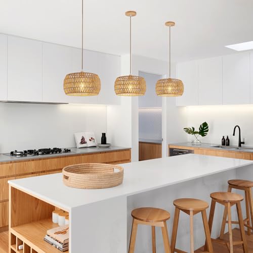 Bohemian Rattan Pendant Light – Coastal Ceiling Chandelier - Image 4