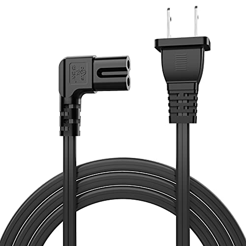 2 Pack Upgraded L-Shaped AC Power Cable Compatible with Sony PS4 Slim, PS3 Slim, PS3 Super Slim, PS5, Xbox One X / S, Xbox Series X / S Console, 6FT 2-Prong Non-Polarized Power Supply Cord Replacement