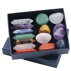 KKPLZZ Premium Healing Crystals Kit in Gift Box, Crystal Chakra Stenen 7 Chakra Healing Kristallen Gift Set Stenen en Kristallen Set Premium Healing Kristallen Kit