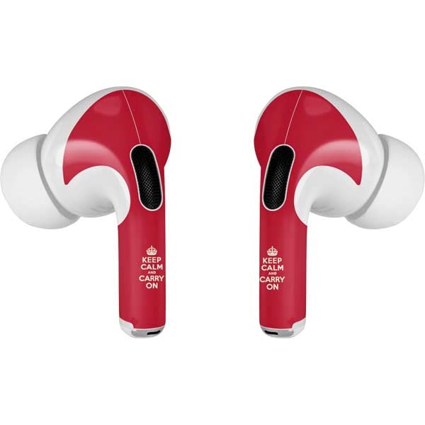 Skinit Decal Audio Skin Compatible with Apple AirPods Pro (2rd Gen, 2022) - Skinit Originally Designed Keep Calm and Carry On Design