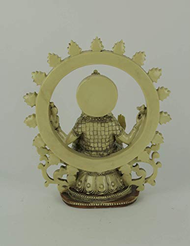 Estatua de Lord Ganesha en resina color hueso 11.75 pulgadas miniatura 3