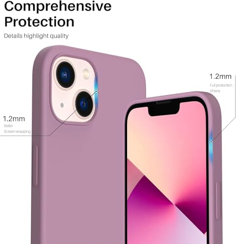 Image of NAFS Silicon Case Compatible with iPhone 15 | Camera Protect Microfiber Lining Cover | iPhone 15 case Cover (Lilac Purple)