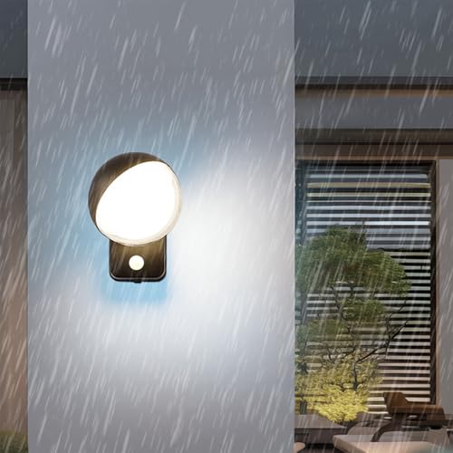Applique murale LED extérieure noire IP65 12W à rotation 350° pour jardin