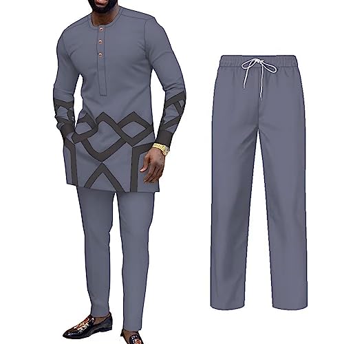 African Clothes for Men Sets Dashiki Outfits Slim Fit Long Sleeve African Mens Clothing Casual African Tracksuits