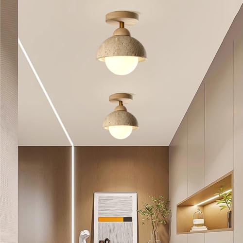 Lámpara de techo de estilo wabi sabi semiempotrada para dormitorio y salón 3
