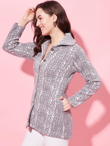 Image of Modeve Women Printed Full Sleeve Jacket for Winter
