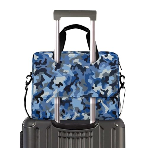 Maletín para portátil 15.6" con correa y asa azul camuflaje miniatura 3
