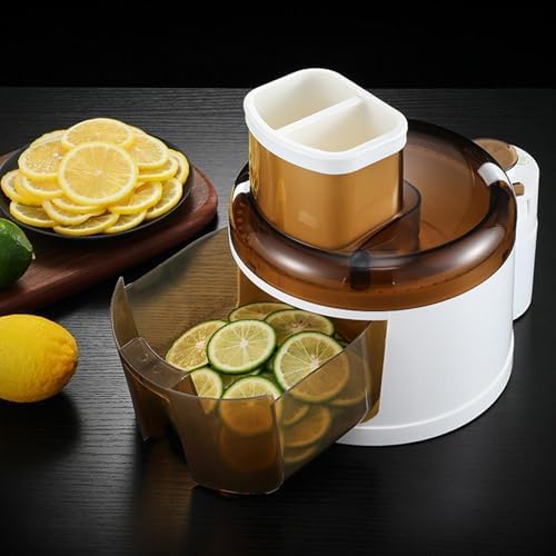 Electric Vegetable and Fruit Slicer,Commercial Potato and Lemon Cutting Machine with Enlarged Feed Inlet and 2-Speed Control