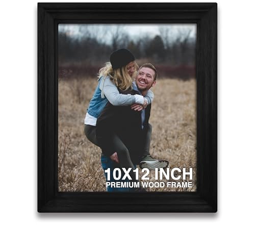 Image of Photo Frame 10x12 inch | Photo Frame for Gift | Small Frames for Photos | Black Wood Frame for Wall | Best for Living Room & Bedroom (10x12 inch, Black)