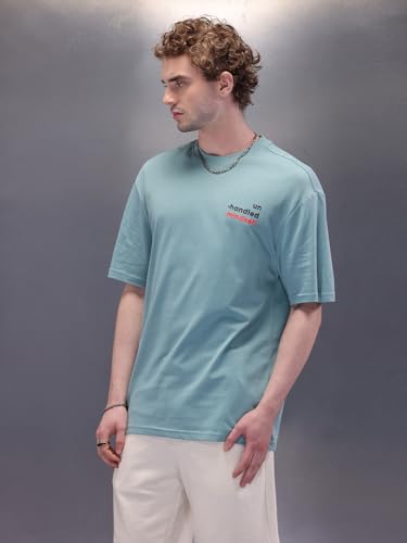 Image of WROGN Men's 100% Cotton T-Shirt | Graphic Print | Oversized Fit