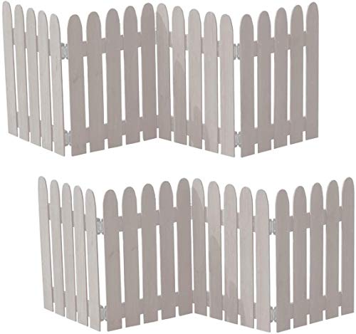 ミニ フェンス 庭 仕切り ドッグラン 置くだけ 目隠し 折りたたみ 木製 2枚組 ホワイト