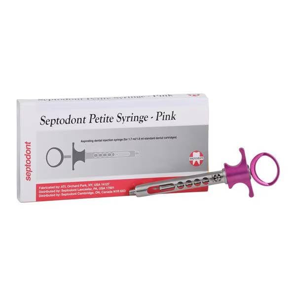 Septodont N2120 Aspirating Dental Syringe Lightweight Aluminum Petite Pink
