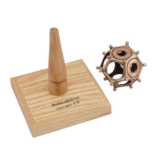 Lord of Battles Roman Bronze Dodecahedron | Lost-Wax Cast Ancient Artifact Replica | Mysterious Roman Relic for Collectors & History Lovers - 82 Grams (Dodecahrdron W/Stand (Solid Bronze Antique))