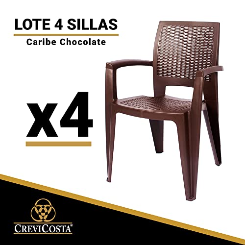 Miniatura 3 de Crevicosta Quality Mark Marcas De Calidad - Caribe - Lote De 4 Sillas De Resina. 85 X 54 X 57 Cm Chocolate
