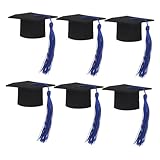 12 Pcs Doctor Hat Decoration Wine Graduation Cap Decorating Mini Doctoral Cap Small Miniature Congrats Dark Party Shape Graduation Cap Decorations Graduation Cap Topper Items Blue