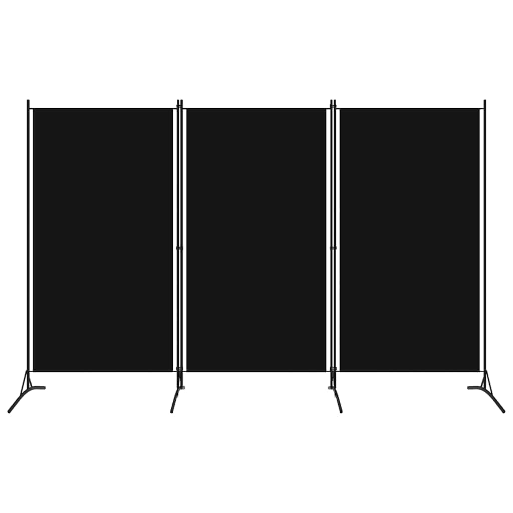 Vidaxl 3-Panel Room Divider Black 260X180 Cm Wall Partition Screen Separator