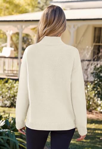Image of MEROKEETY Women's Turtleneck Long Sleeve Sweater 2025 Fall Cozy Knit Loose Casual Trendy Pullover Tops Winter Clothes