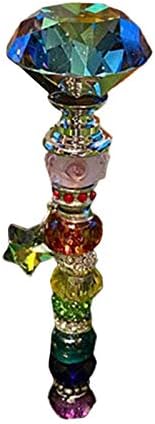 snOSUok Garden Stakes Decor- Fairy Beaded Garden Stakes- Colorful Glass Insert Ornament- Handmade Wand for Indoor Outdoor- Yard Lawn Decor- Patio Plant- Pot Flower- Gardening Gifts for Children (C)