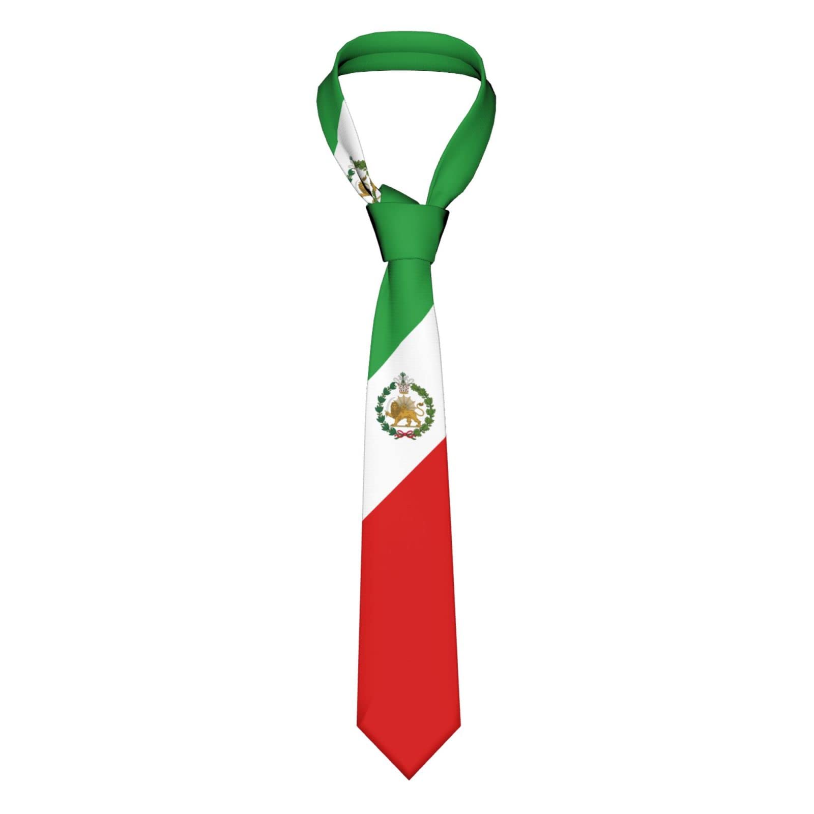 DABOYOZHZH Persia Iran Flag Sun Lion 1907-1925 Striped Necktie Men'S Neck Ties Mens Party Business Neckties Soft Skil Tie