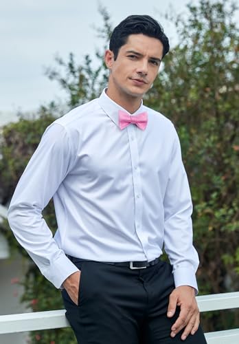 Image of HISDERN Suspenders for Men Paisley Floral Bow tie Suspender Pocket Square Sets Adjustable Y Shape 6 Clips Wedding Braces