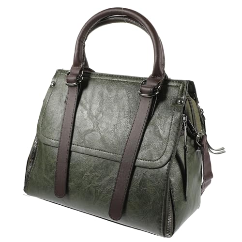 Paquet bandoulière femme PU vert rétro sac école travail iplusmile