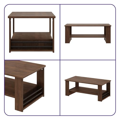 Image of Wakefit Center Table | 1 Yr Warranty | Coffee Table for Living Room Wooden, Tea Table for Living Room Wooden, Sofa Table, Free Installation from Brand, Modern Multi-Functional & Wobble-Free(Nestren)