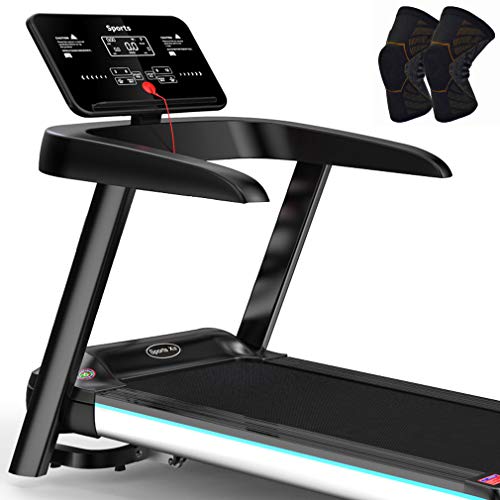 Image of Running Machine Equipment Motorised Foldable Treadmills for Home Gym 265 Lbs Weight Capacity Walking Noise Reduction with Pulley